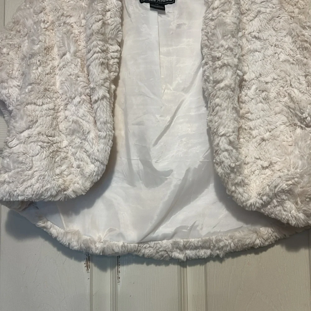 Jessica Howard Faux Fur Cropped Shrug Jacket Size 1X